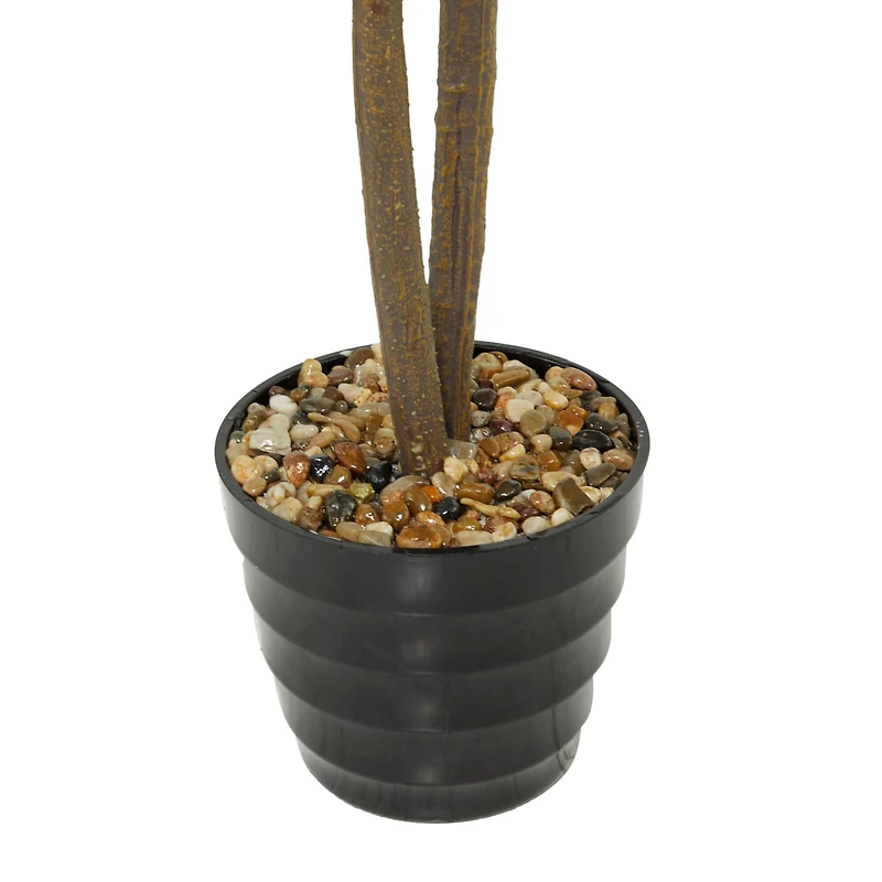 63" Black Vinyl Contemporary Potted Artificial Tree