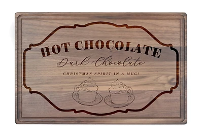 17" x 11" Hot Chocolate Bar Walnut Cutting Board
