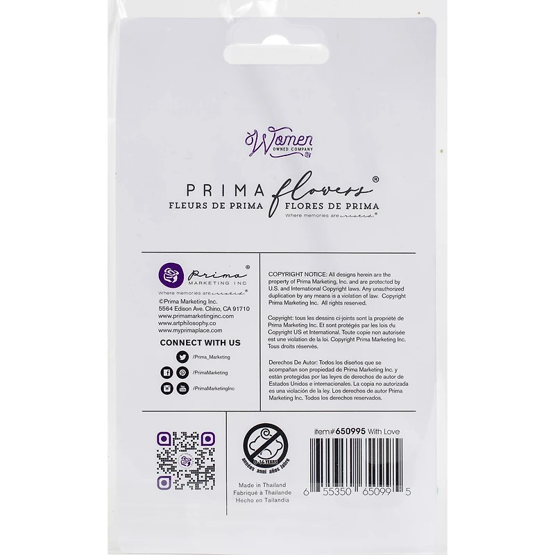 Prima® With Love Collection Little Kisses Mulberry Paper Flowers