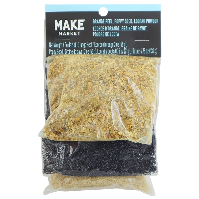 Orange Peel, Poppy Seed & Loofah Powder Bath & Body Base  Additive Set by Make Market®