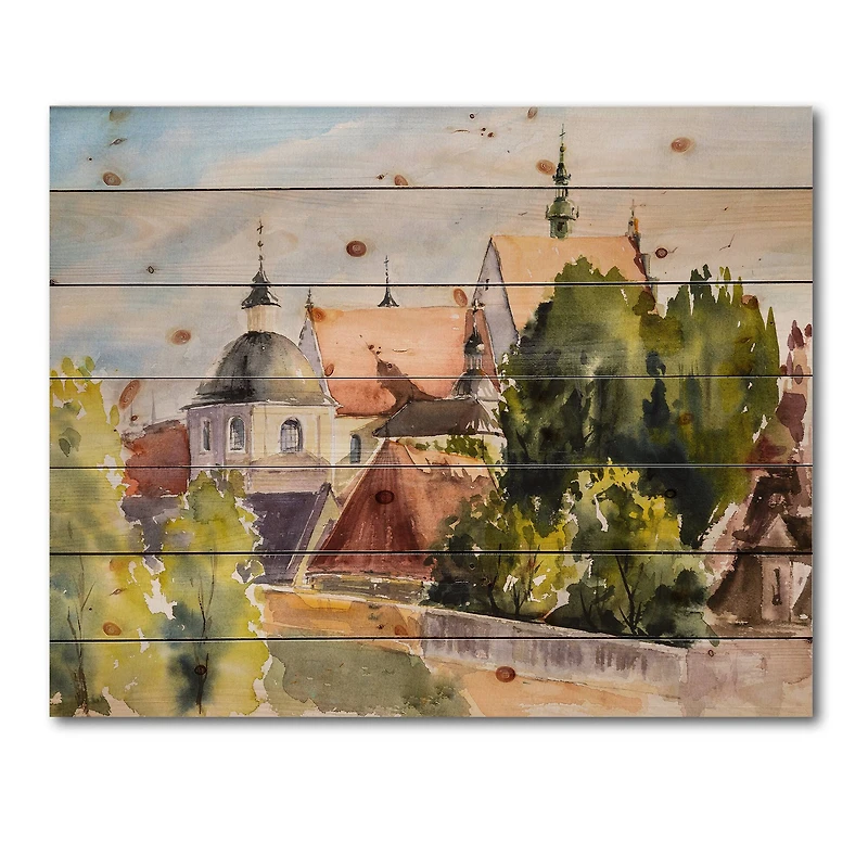 Designart - View of Old Polish City In Nature