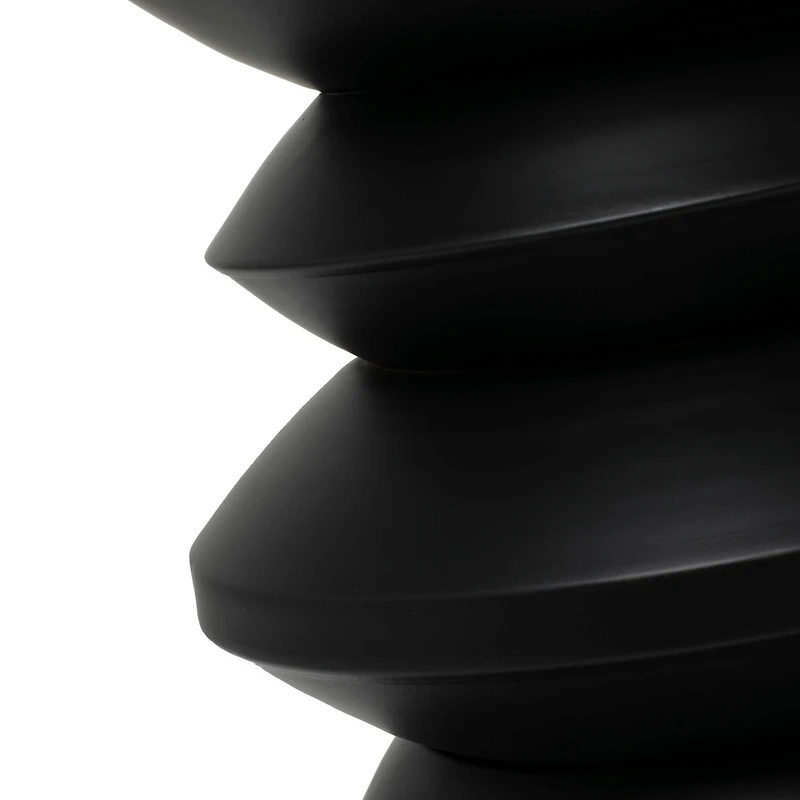 18" Black Metal Art Deco Inspired Accent Table