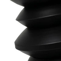 18" Black Metal Art Deco Inspired Accent Table