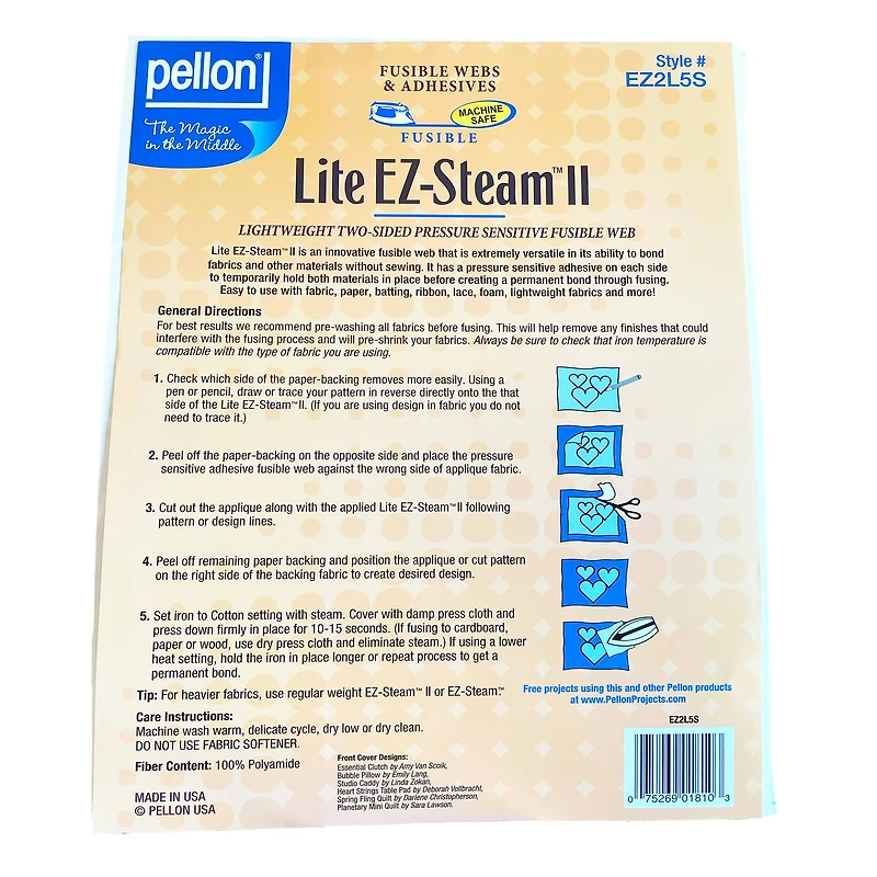 Pellon® Lite EZ-Steam® II 12" x 9" Double-Sided Fusible Web Sheets, 5ct.