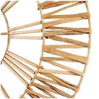 The Novogratz 30.5" Gold Seagrass Round Wall Clock with Weaving Design