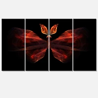 Designart - Red Fractal Butterfly in Dark
