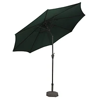 9 ft. Hunter Green & Black Outdoor Patio Market Umbrella