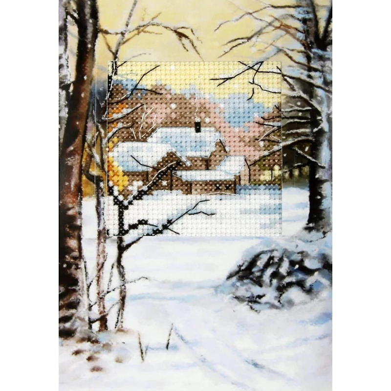 Orchidea Winter Landscape Greeting Card Complete Cross Stitch Kit