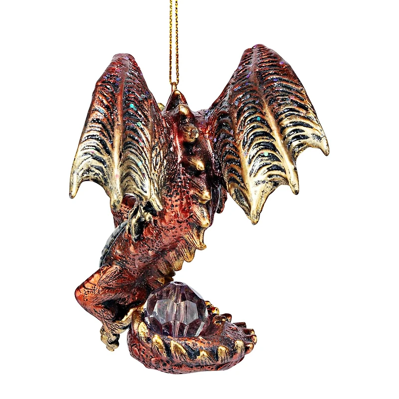Design Toscano Christmas Light Protector Dragon 2021 Gothic Ornaments, 3ct.