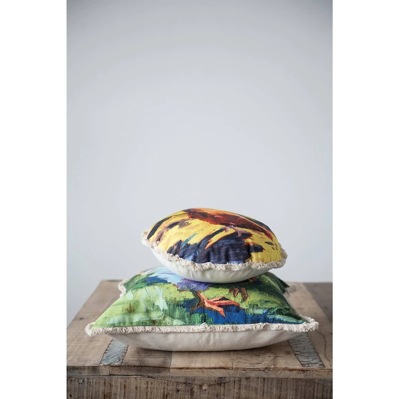 Hello Honey® Hen Print Cotton Canvas Pillow