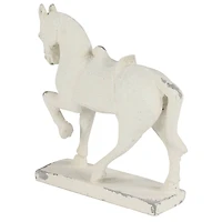 14" White Fiberglass Vintage Horse Sculpture