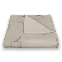 Dusty Rose Mini Pumpkin Patterned Coral Fleece Blanket