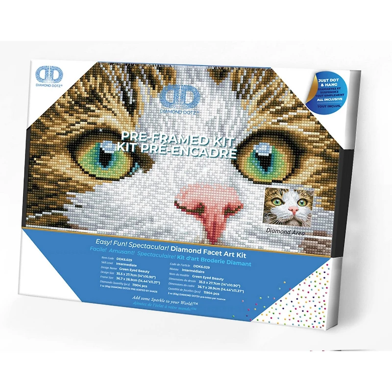 Diamond Dotz® Intermediate Green Eyed Beauty with Frame Diamond Painting Kit