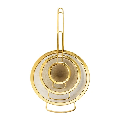 Hello Honey® Gold Finish Stainless Steel Strainer Set
