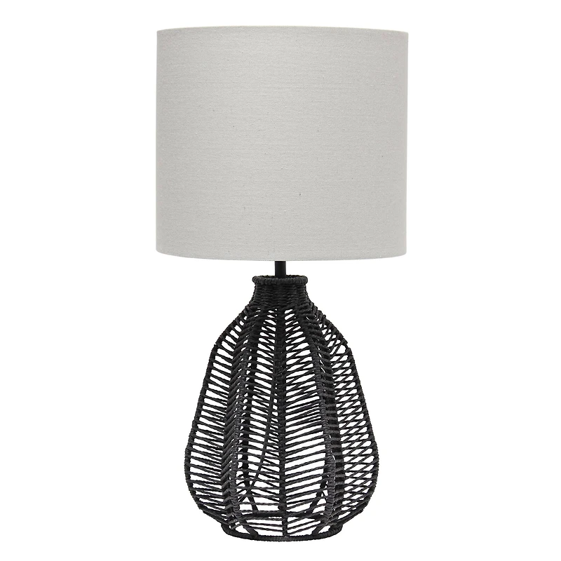 Lalia Home 21" Rattan Paper Rope Table Lamp with Shade