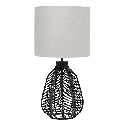 Lalia Home 21" Rattan Paper Rope Table Lamp with Shade