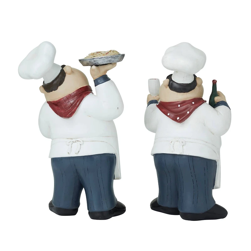 Set of 2" White Polystone Traditional Sculpture, 10" x 6" x 5"