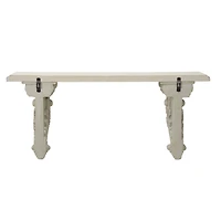 32" White Wood Farmhouse Wall Shelf