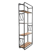 Hello Honey® 32" Metal & Wood Shelf With Hooks