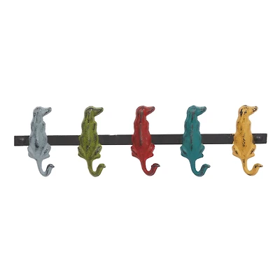 Multi Colored Metal Farmhouse Wall Hook, 5" x 19" x 1"
