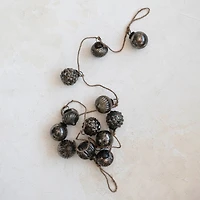 Hello Honey® 6ft. Antique Pewter Finish Embossed Mercury Glass Ornament Garland