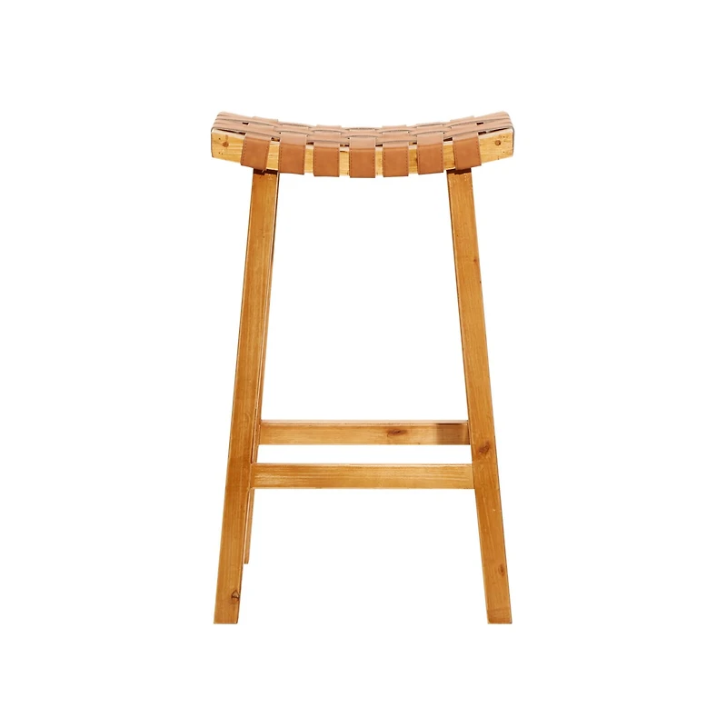 Brown Wood Rustic Bar Stool 30" x 18" x 11"