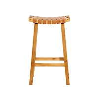 Brown Wood Rustic Bar Stool 30" x 18" x 11"