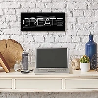 Stupell Industries Create Text Paint Stroke Inspired Black White Canvas Wall Art