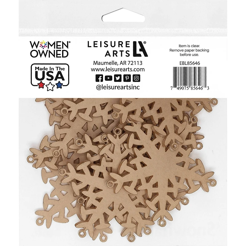 Essentials by Leisure Arts 3" Snowflake Clear Acrylic Ornaments, 10ct.