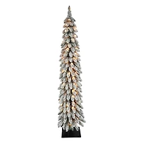 5ft. Pre-Lit Flocked Alpine Artificial Christmas Tree, Clear Lights