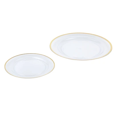 Clear & Gold 40 Piece Dinner & Lunch Plate Set by Celebrate It™