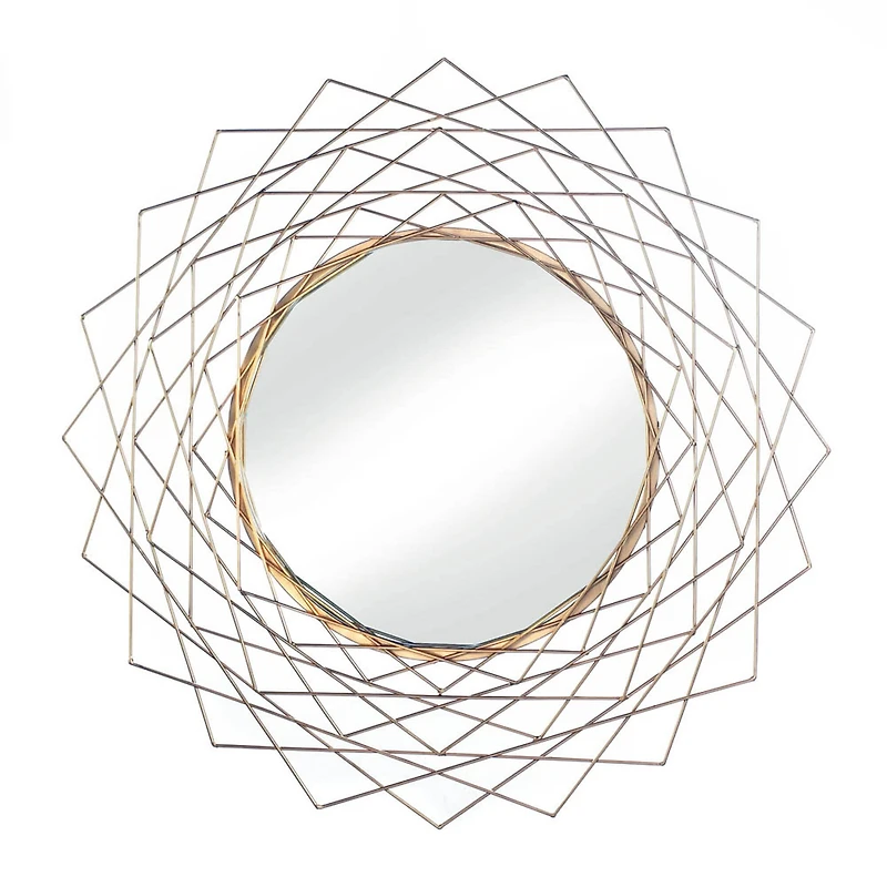 Golden Geometric Wall Mirror