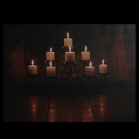 LED Flickering Candles In Fireplace Canvas Wall Art