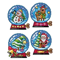 Orchidea Plastic Canvas Counted Cross Stitch Kit With Plastic Canvas Christmas Balls Set of 4 Designs