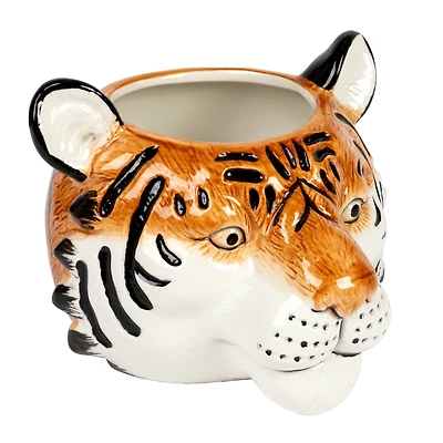 Hello Honey® 6" Round Ceramic Tiger Head Planter