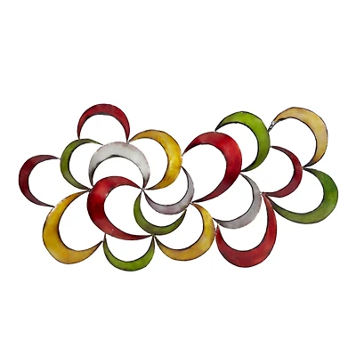 35" Multicolored Metal Contemporary Abstract Wall Decor
