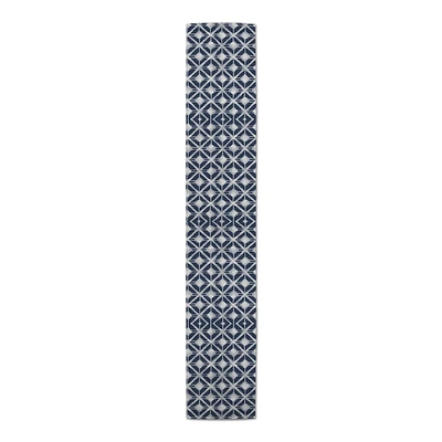 Navy & Gray Diamonds Indoor/Outdoor Table Runner