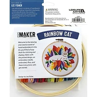 Leisure Arts® 6" Rainbow Cat Embroidery Kit