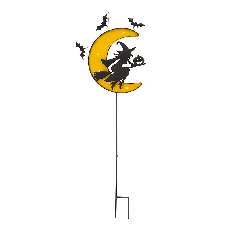 Glitzhome® 45" Lighted Metal Halloween Moon Yard Stake