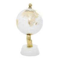 10" Gold Stoneware Coastal Globe
