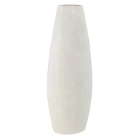 White Polystone Boho Style Vase, 25" x 9" x 8"
