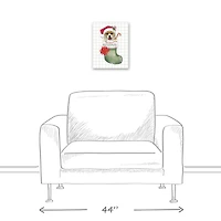 Puppy Stocking Canvas Wall Art