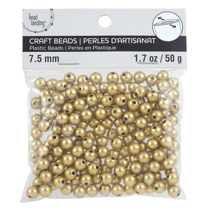 Matte Plastic Round Beads