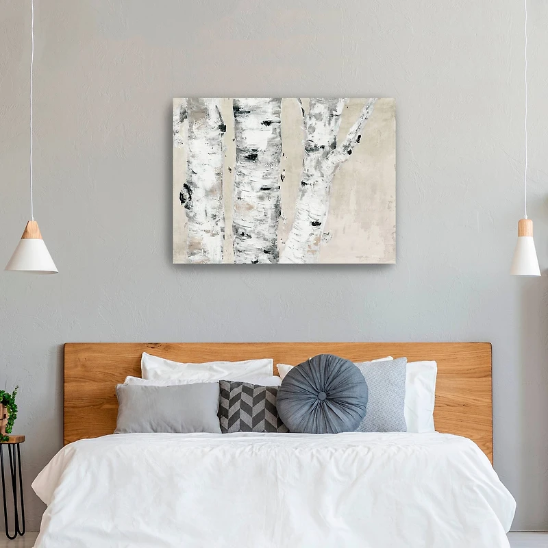 Birch Tree Close Up Neutral Canvas Giclee