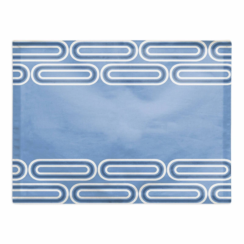Groovy Blue Lines Cotton Twill Placemat