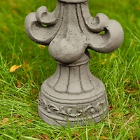 Glitzhome® 21" Gray Standing Fleur De Lis Garden Statue