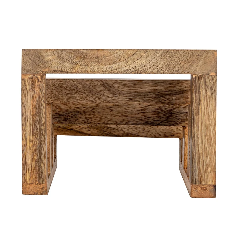 Hello Honey® 6" Natural 3 Section Mango Wood Cutting Board Stand