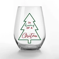 15oz. Dreaming of a White Christmas Stemless Wine Glass