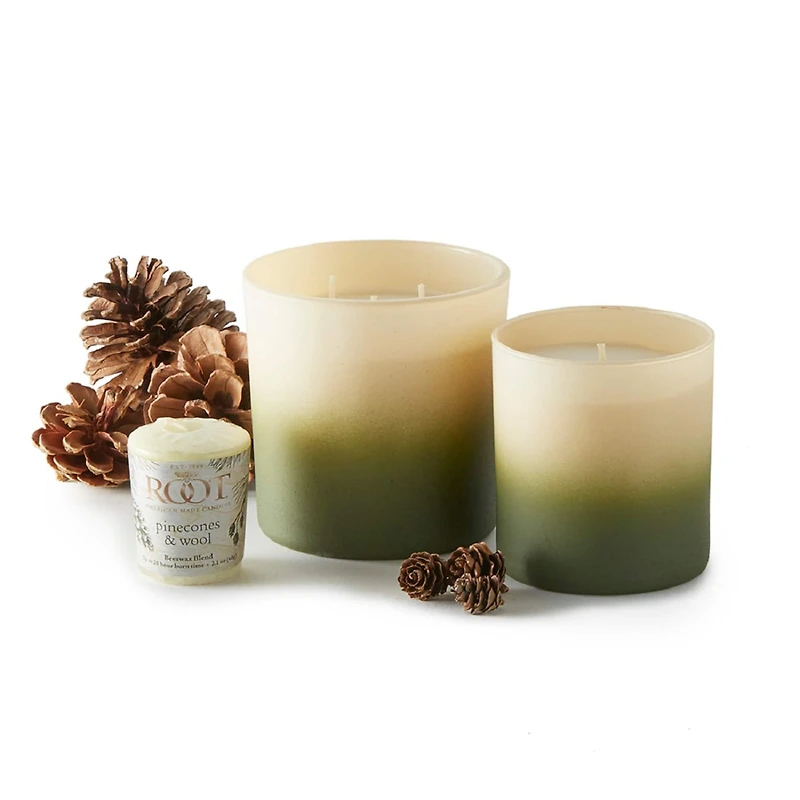 Root Candles Pinecones & Wool Single Wick Scented Beeswax Blend Candle