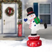 Glitzhome® 6ft. Lighted Inflatable Rotating Snowman Décor
